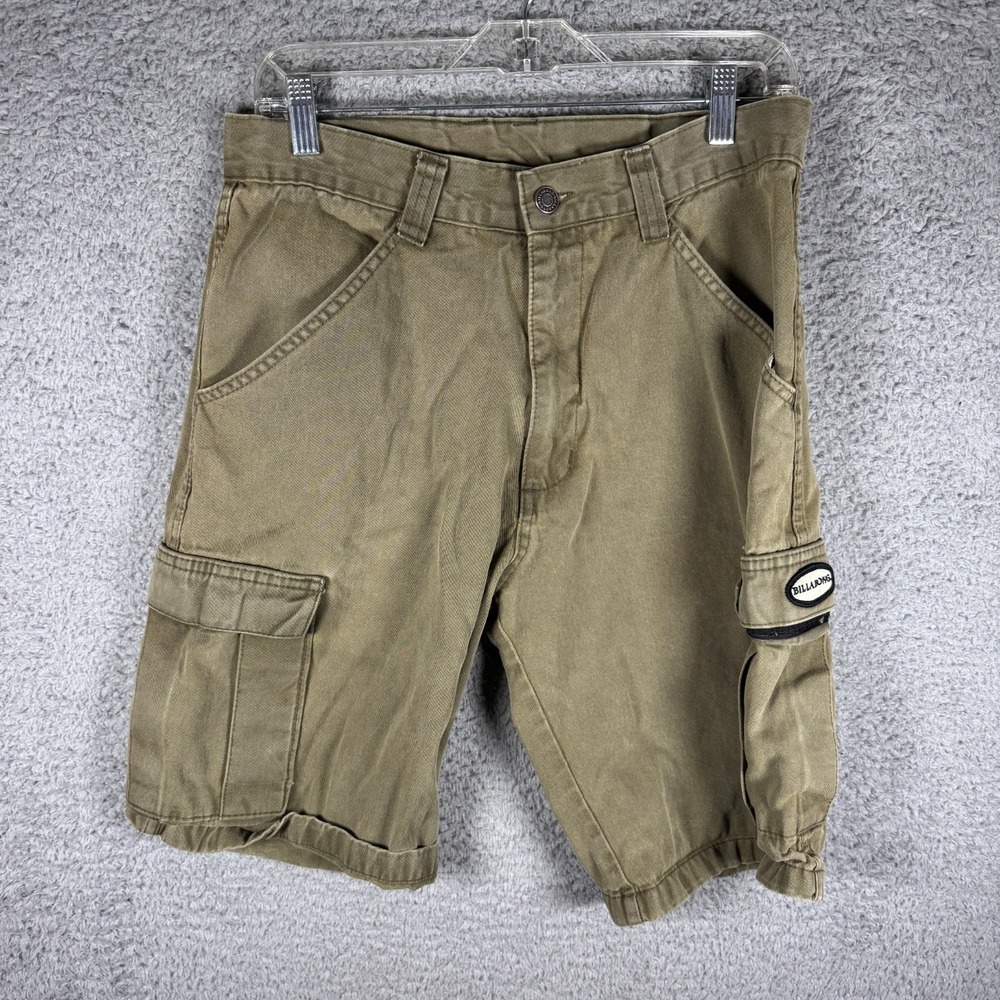 Vintage Billabong Y2K Cargo Shorts Mens Size 30 x 11" Skater Surf Khaki